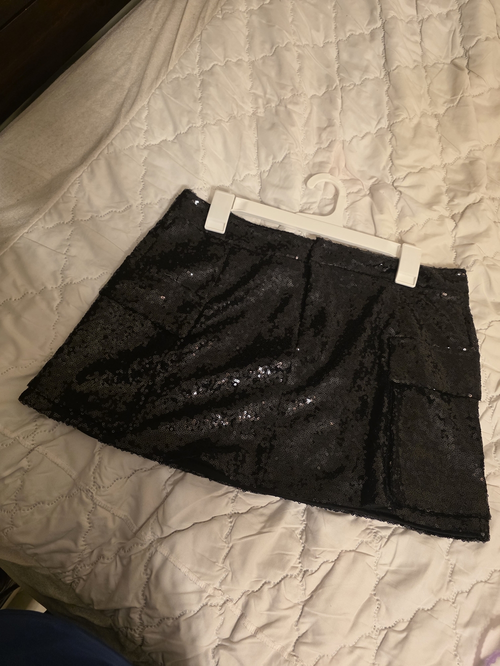 Steve Madden Black Sequin Mini Skirt